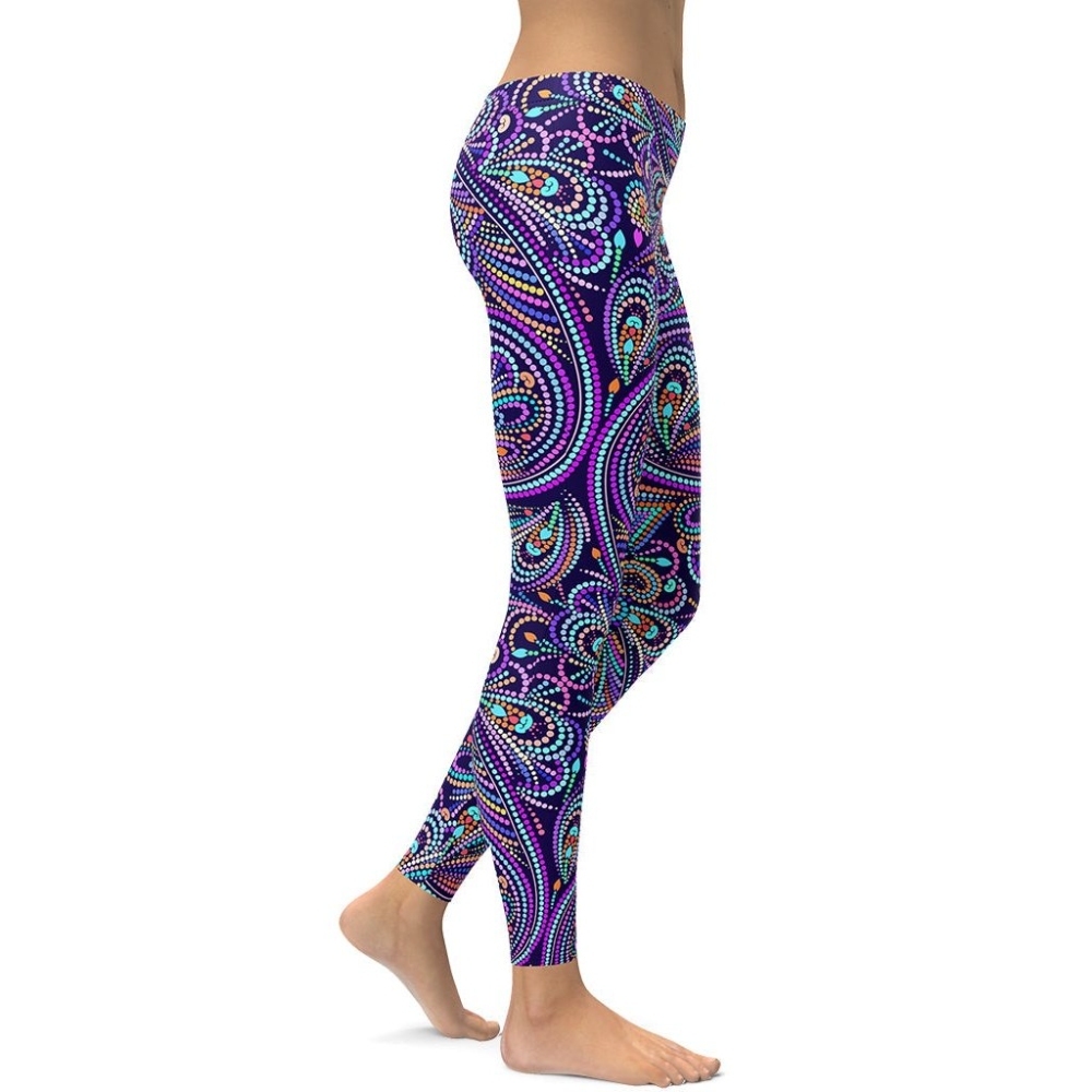 Lovely Mosaic Women Compression Legging