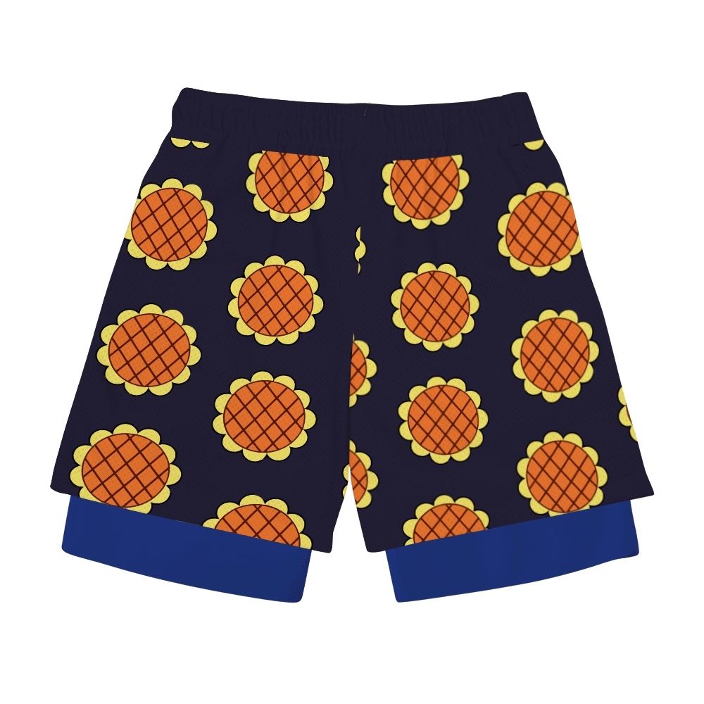 Luffy Dressrosa Arc Anime Shorts Compression Gym Shorts
