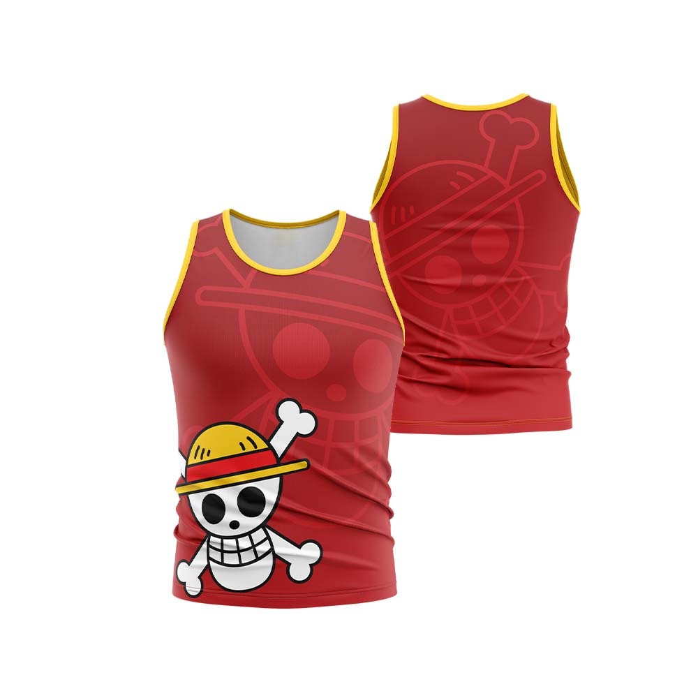 Luffy Straw Hats One Piece Sleeveless Compression Shirt