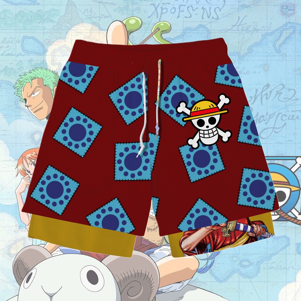 Luffy Wano Arc Anime Shorts Compression Gym Shorts