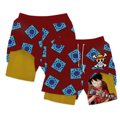 Luffy Wano Arc Anime Shorts Compression Gym Shorts