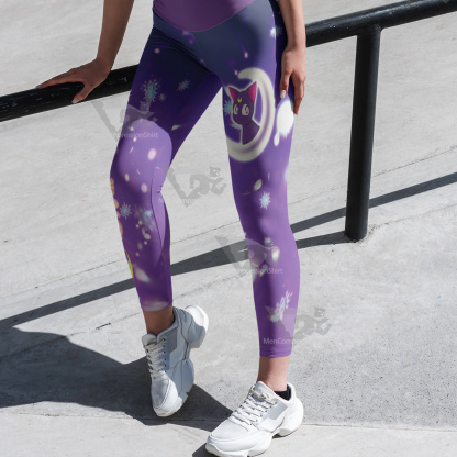 Luna Cat Sailor Moon Purple Women Leggings