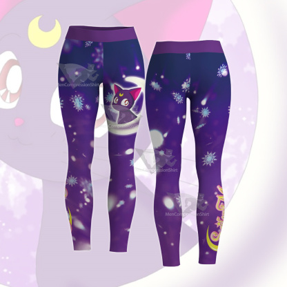 Luna Cat Sailor Moon Purple Women Leggings