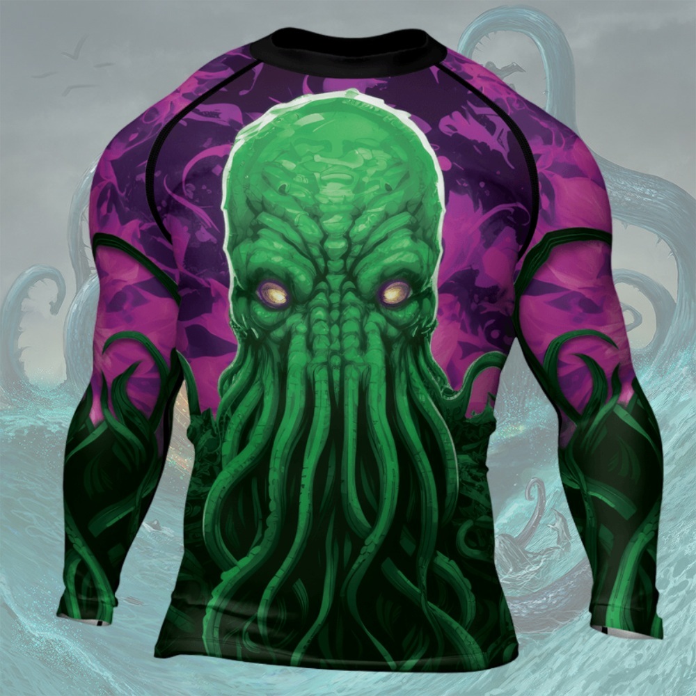 Madness Manifest Octopus Mens Long Sleeve Compression Shirt