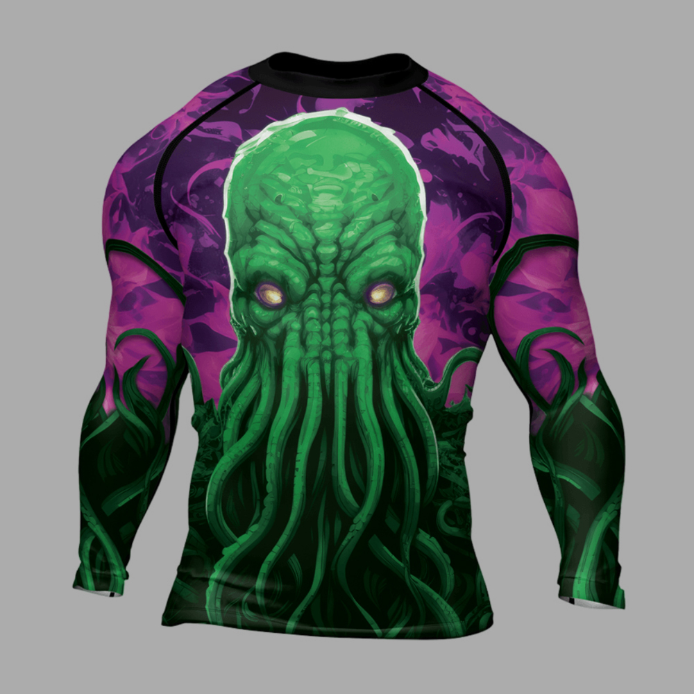 Madness Manifest Octopus Mens Long Sleeve Compression Shirt