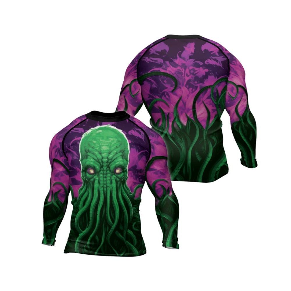 Madness Manifest Octopus Mens Long Sleeve Compression Shirt