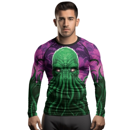 Madness Manifest Octopus Mens Long Sleeve Compression Shirt