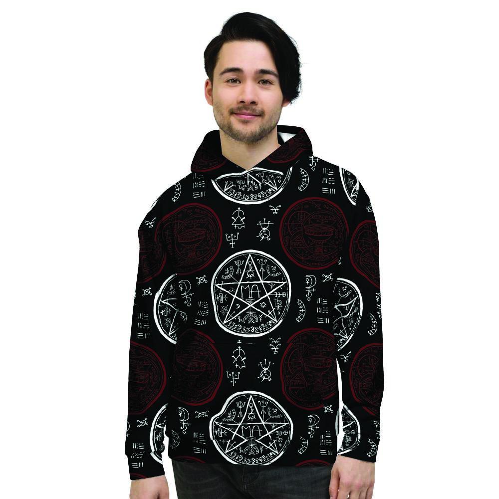 Magic Pentagram Gothic Witch Mens Full Size Hoodie