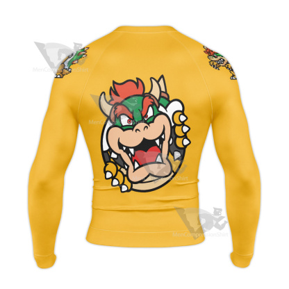 Mario Sports Bowser Yellow Long Sleeve Compression Shirt