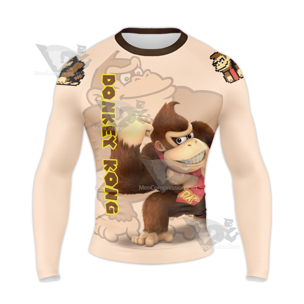 Mario Sports Donkey Kong Flesh Colored Long Sleeve Compression Shirt