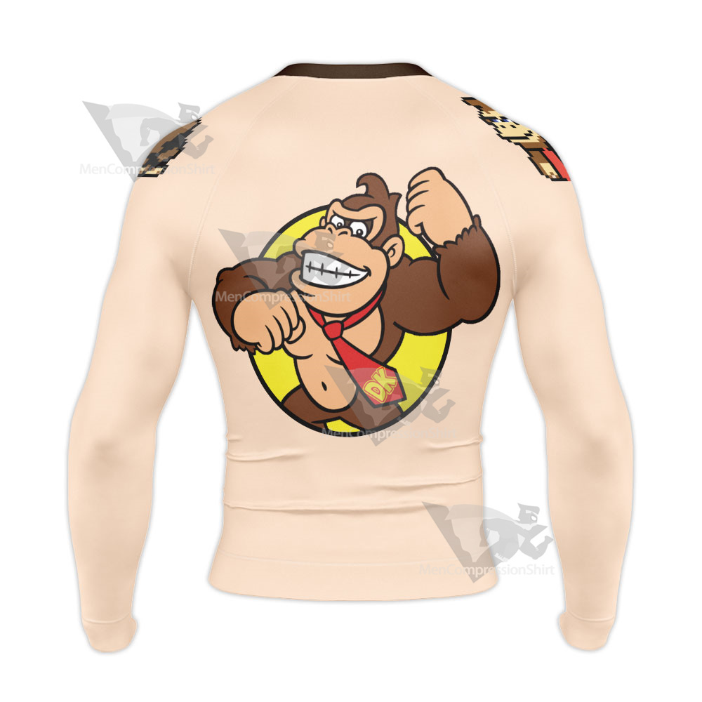Mario Sports Donkey Kong Flesh Colored Long Sleeve Compression Shirt