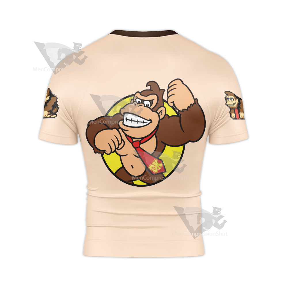 Mario Sports Donkey Kong Flesh Colored Rash Guard Compression Shirt