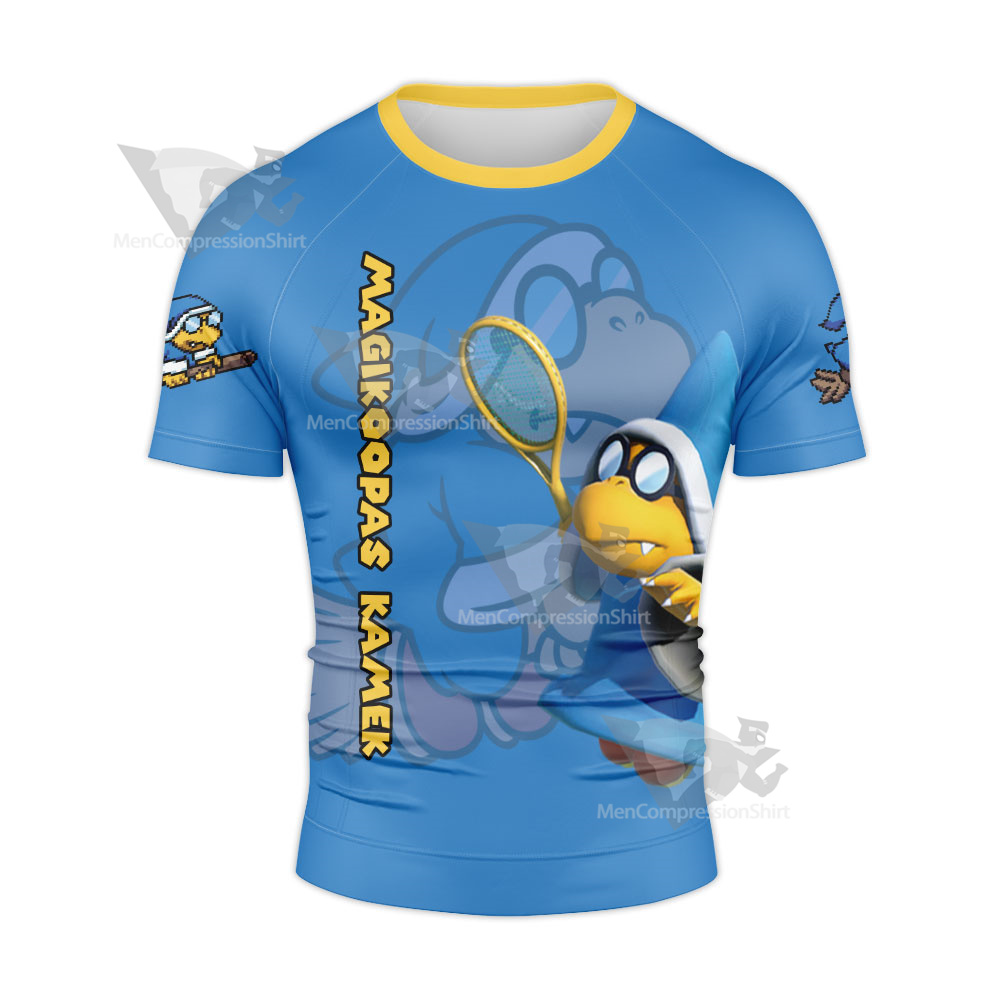 Mario Sports Magikoopas Kamek Play Tennis Rash Guard Compression Shirt