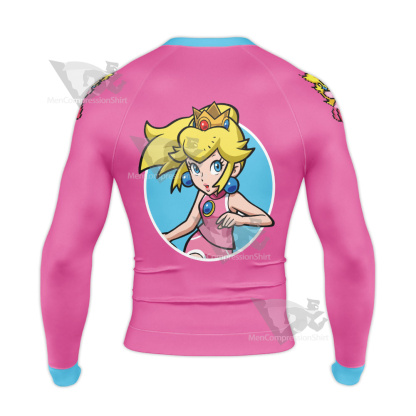 Mario Sports Princess Peach Ski Long Sleeve Compression Shirt