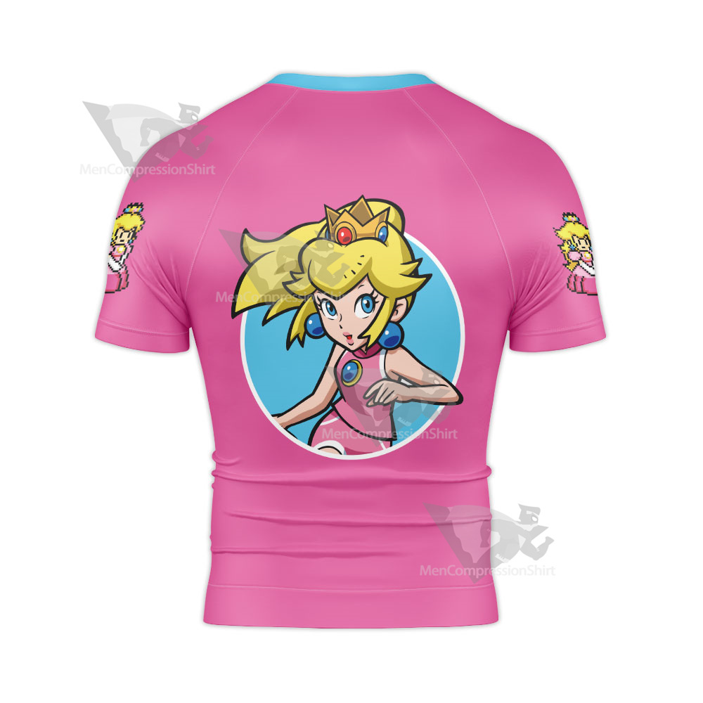 Mario Sports Princess Peach Ski Rash Guard Compression Shirt