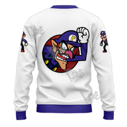 Mario Sports Waluigi White Sweatshirt