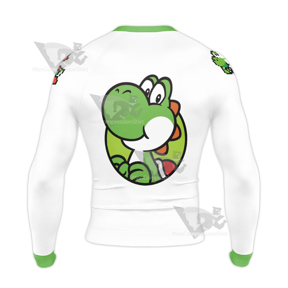 Mario Sports Yoshi Play Tennis Long Sleeve Compression Shirt