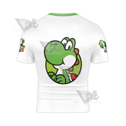 Mario Sports Yoshi Play Tennis Rash Guard Compression Shirt