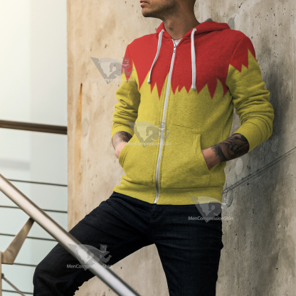 Martin Mystery Red And Yellow Cosplay Zip Up Hoodie