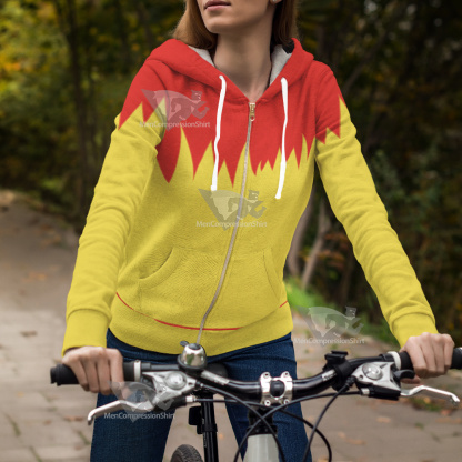 Martin Mystery Red And Yellow Cosplay Zip Up Hoodie