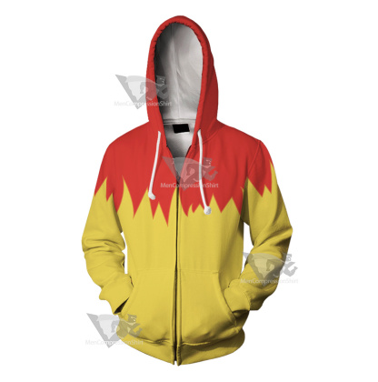 Martin Mystery Red And Yellow Cosplay Zip Up Hoodie