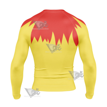 Martin Mystery Red And Yellow Long Sleeve Compression Shirt