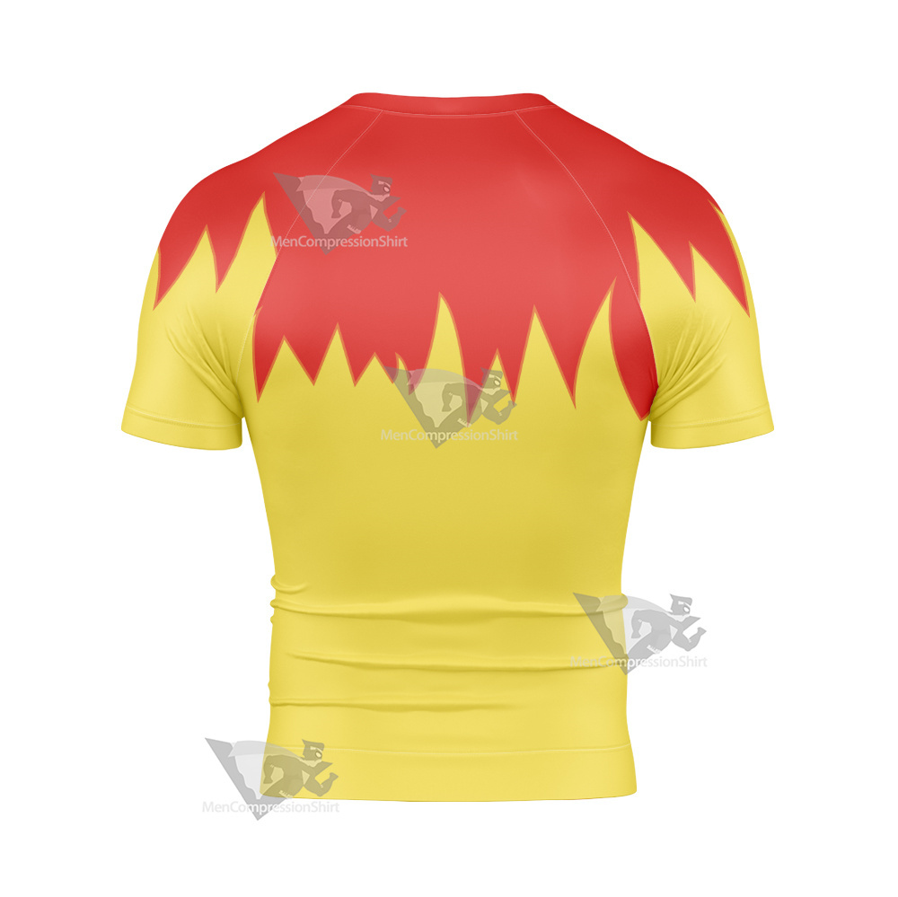 Martin Mystery Red And Yellow Short Sleeve Compression Shirt