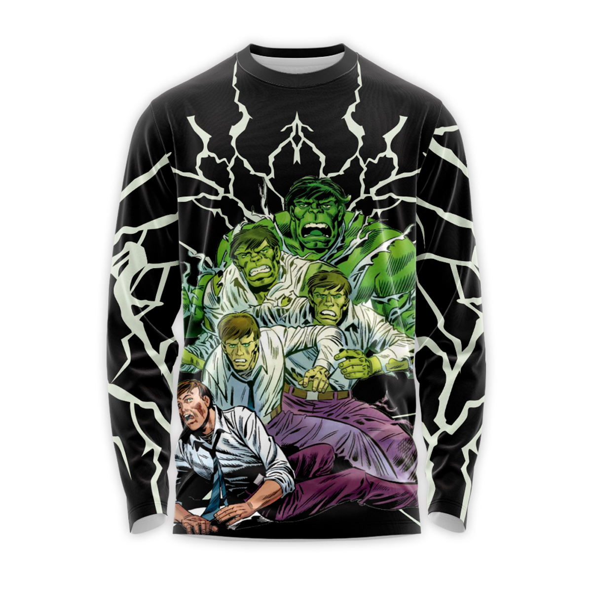 Marvel Hulk Black Comics Long Sleeve Shirt – MensCompressionShirt