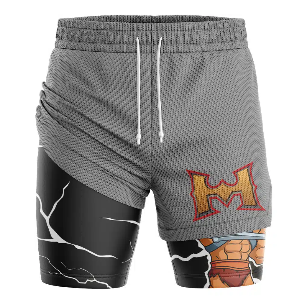Masters of the Universe He Man Orange Red Compression Gym Short