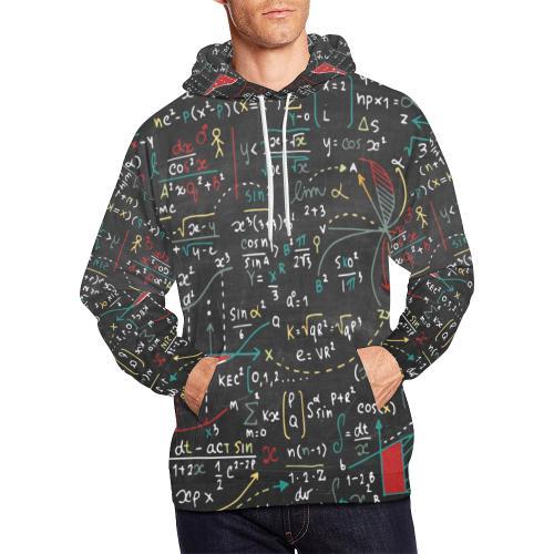 Math Print Pattern Men Full Size Hoodie