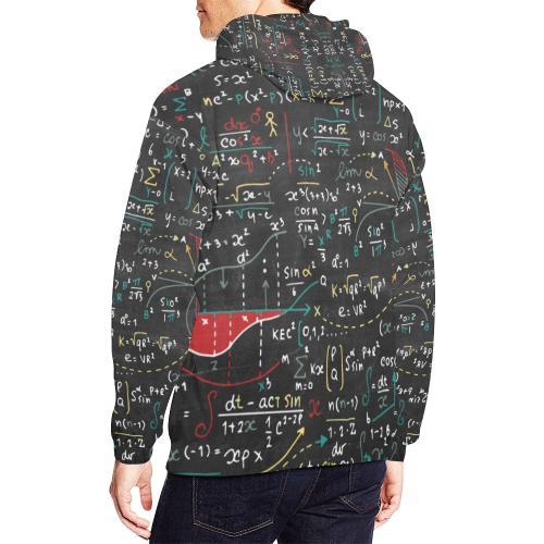 Math Print Pattern Men Full Size Hoodie