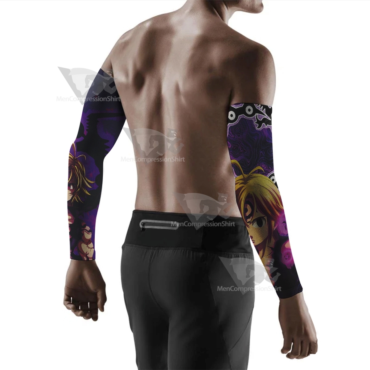 Meliodas Demon Seven Deadly Sins Anime Purple Compression Arm Sleeve