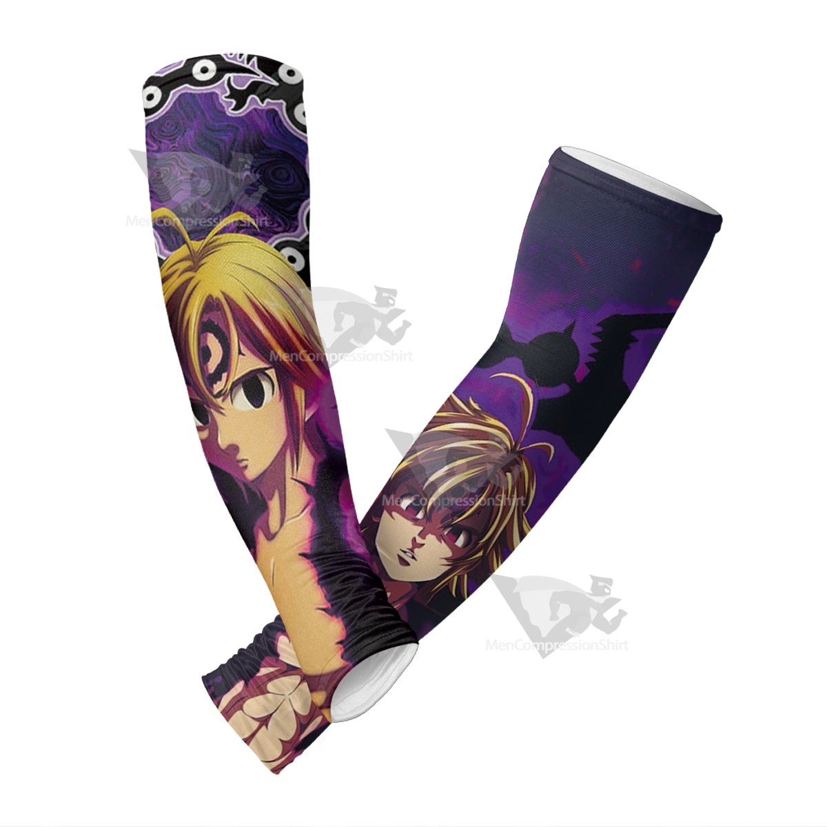 Meliodas Demon Seven Deadly Sins Anime Purple Compression Arm Sleeve