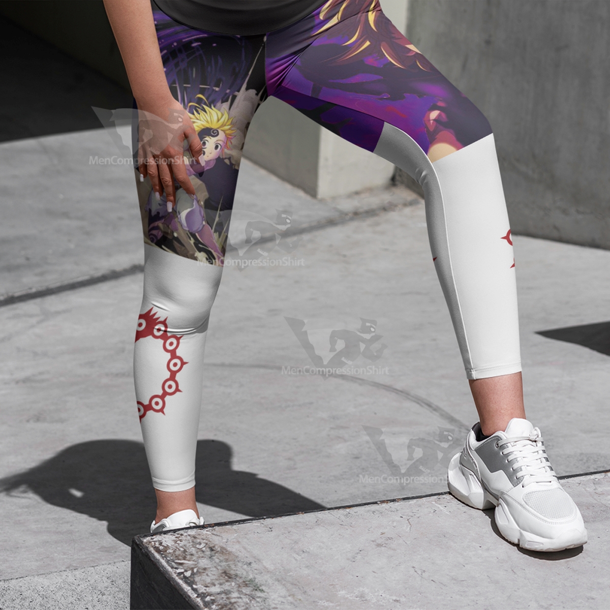Meliodas Demon Seven Deadly Sins Purple Women Compression Legging-MensCompressionShirt