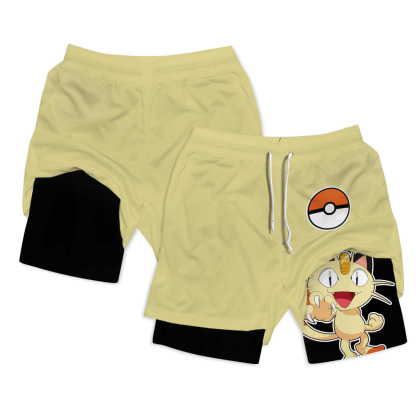 Meowth Anime Compression Gym Shorts