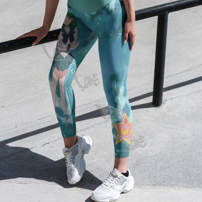 Michiru Kaioh Sailor Moon Sailor Neptune Green Women Leggings