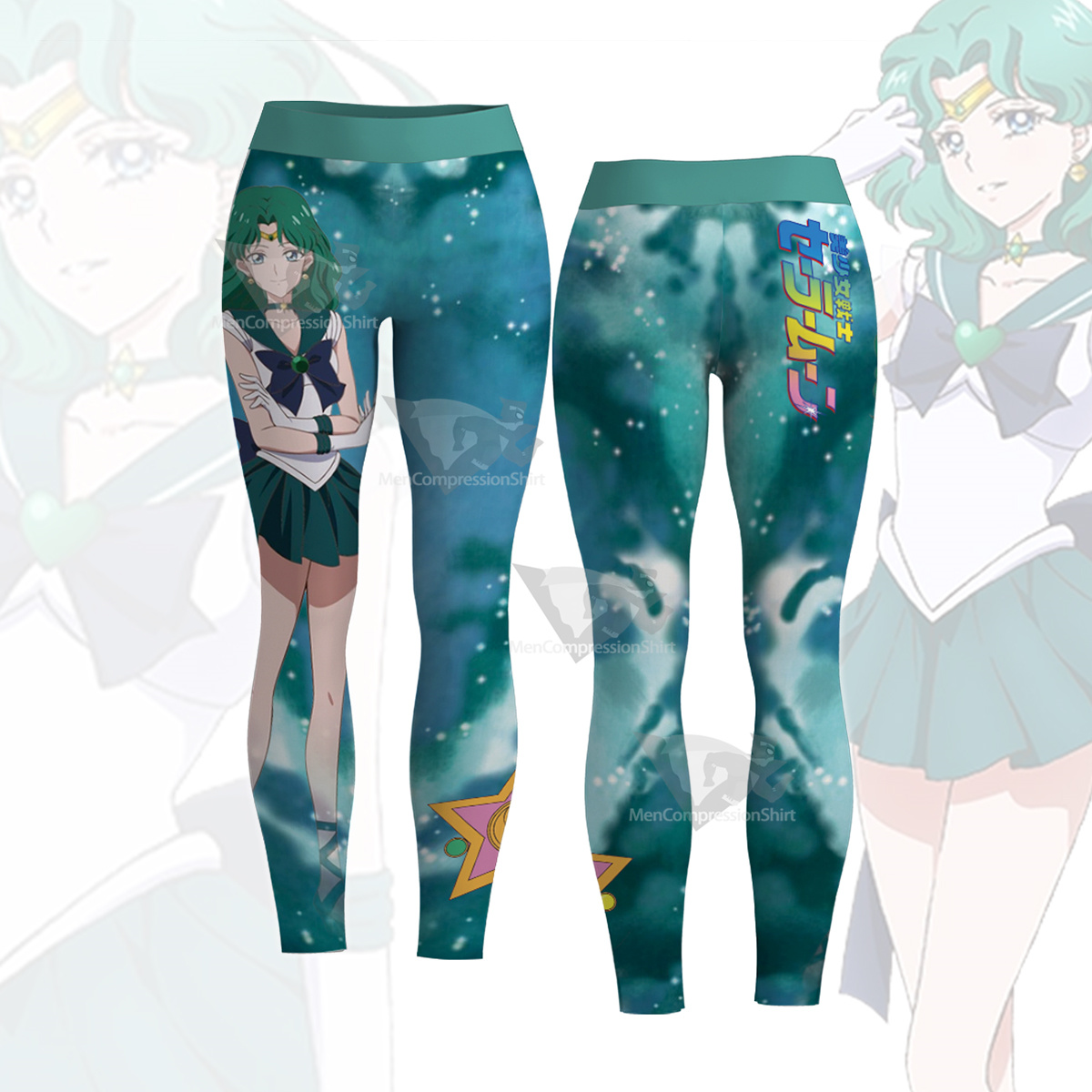 Michiru Kaioh Sailor Moon Sailor Neptune Green Women Leggings