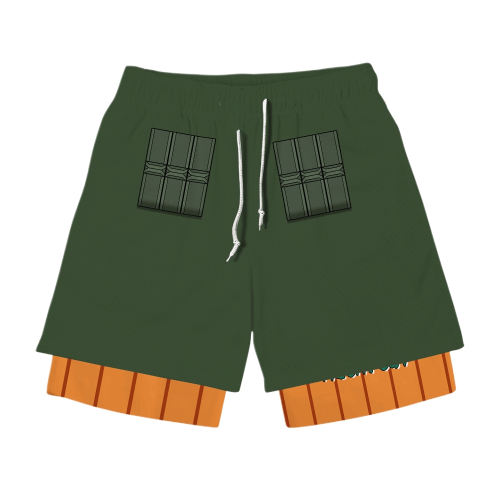 Might Guy Anime Compression Gym Shorts
