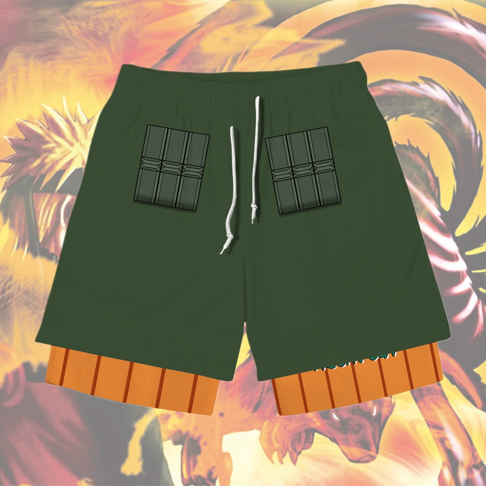 Might Guy Anime Compression Gym Shorts