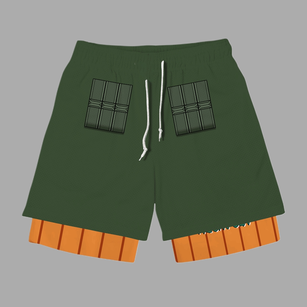 Might Guy Anime Compression Gym Shorts