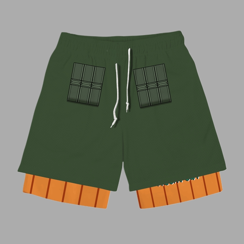 Might Guy Anime Compression Gym Shorts