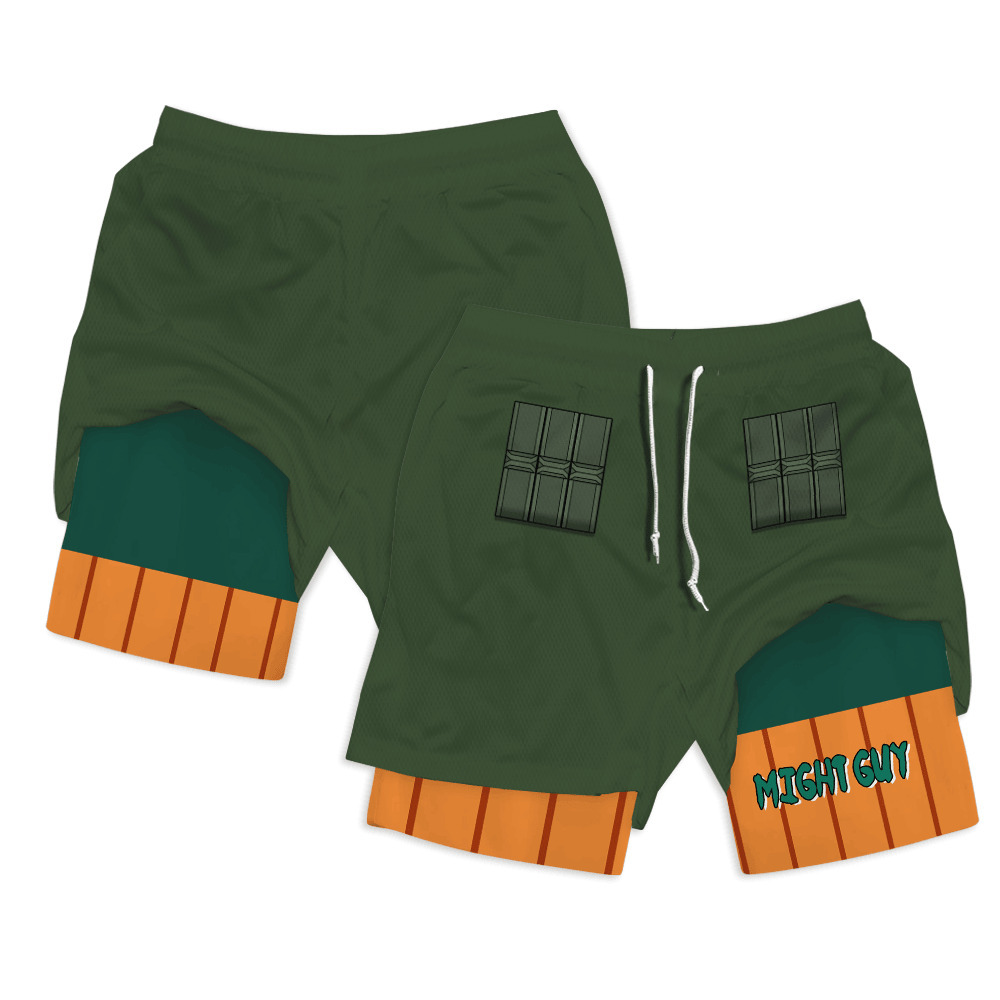 Might Guy Anime Compression Gym Shorts