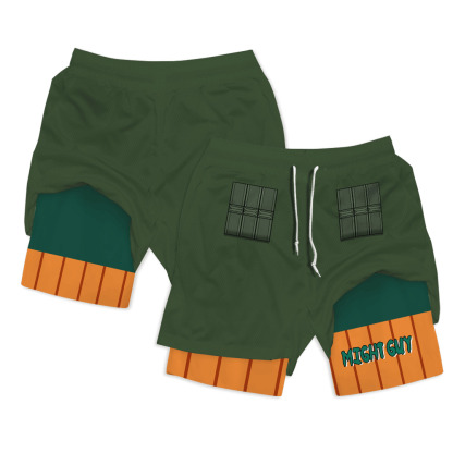 Might Guy Anime Compression Gym Shorts