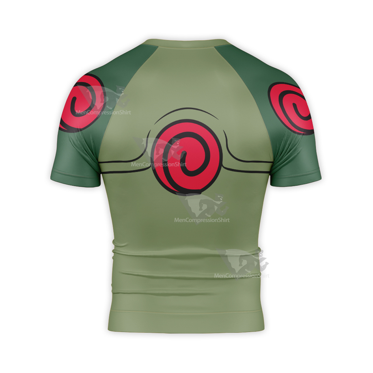 Might Guy Hokage Green Short Sleeve Compression Shirt