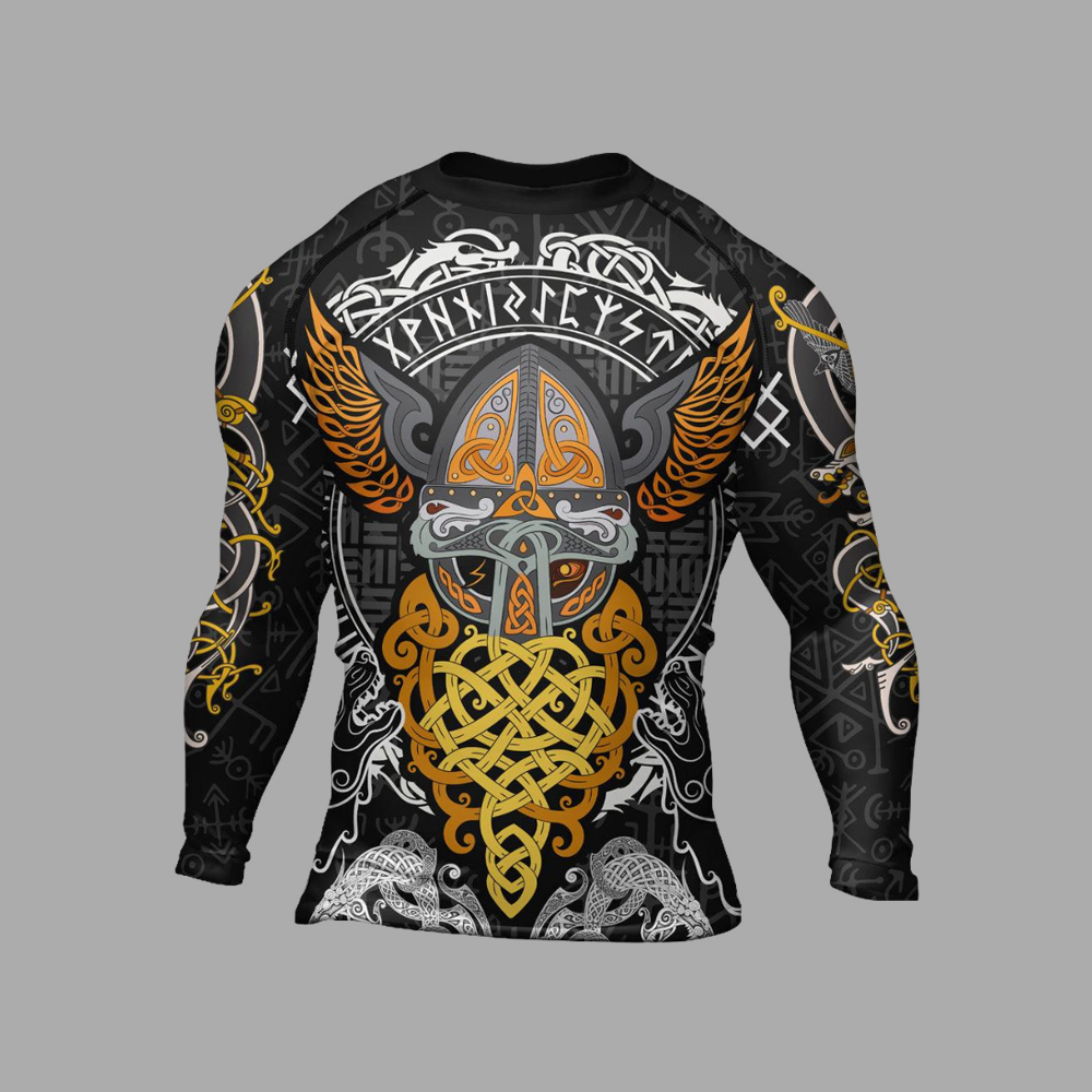 Mighty Thor Wing Helmet Mens Long Sleeve Compression Shirt