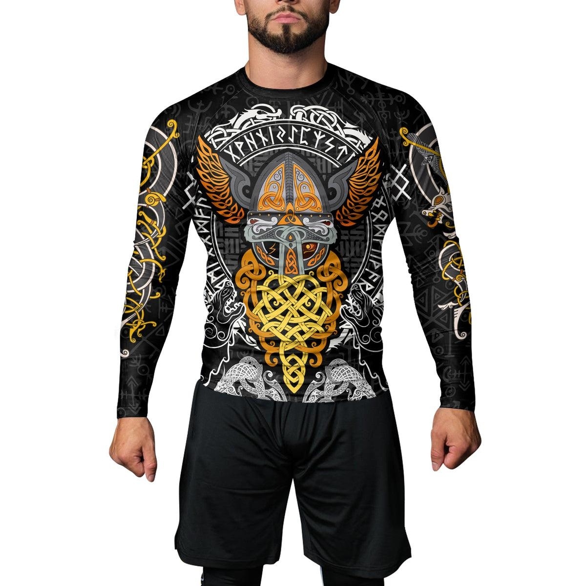 Mighty Thor Wing Helmet Mens Long Sleeve Compression Shirt