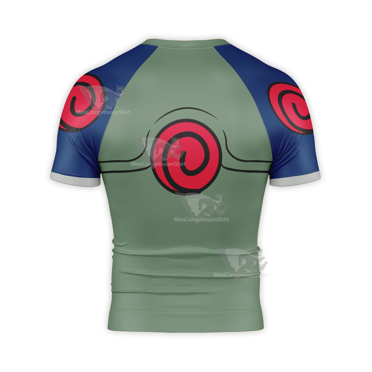 Minato Namikaze Hokage Green Short Sleeve Compression Shirt
