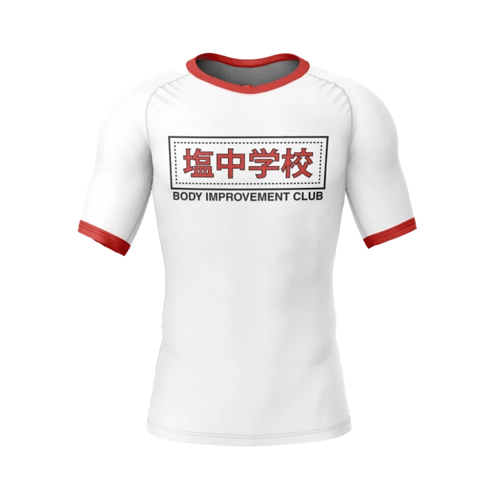 Mob Psycho 1 100 Muscle Club Uniform Men Short Sleeve Compression Shirt