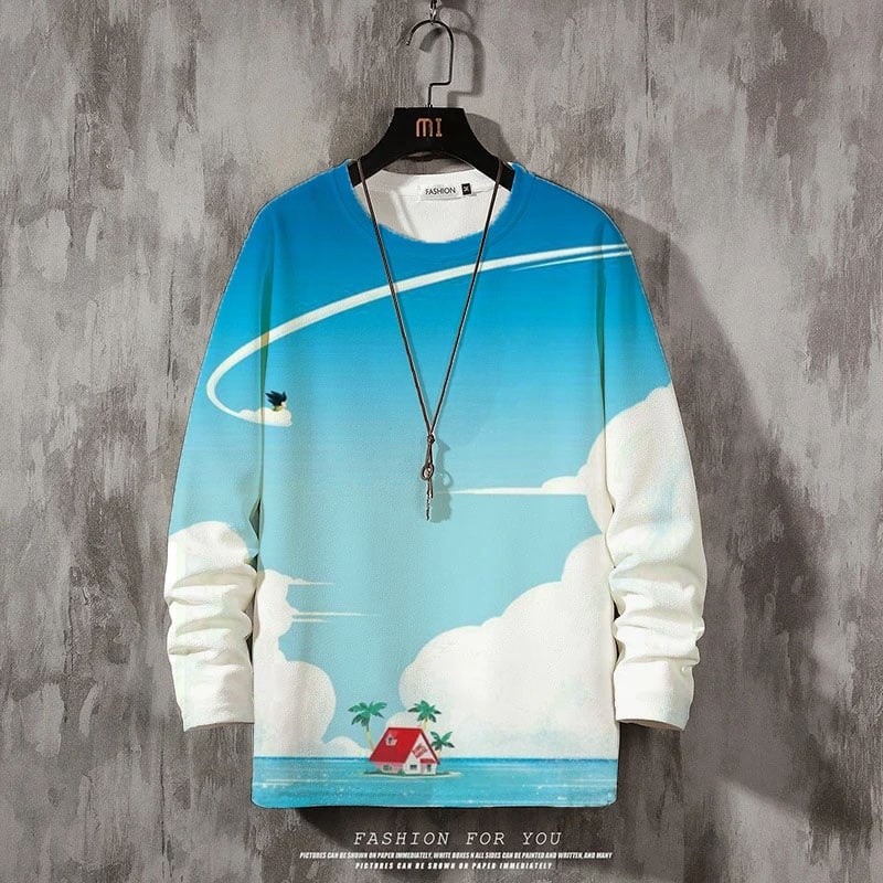Dragon Ball Z Goku Flying Blue Anime Sweatshirt