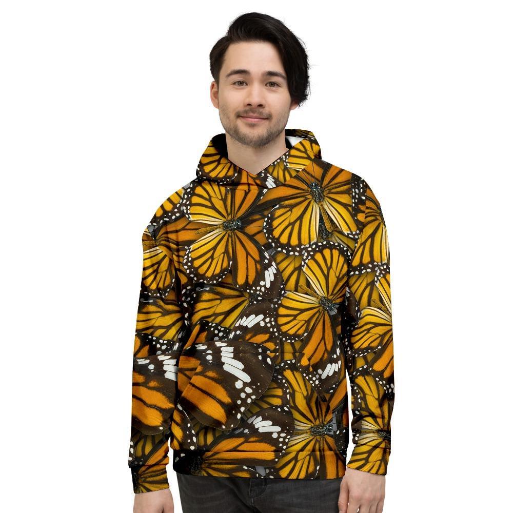 Monarch Butterfly Pattern Print Mens Full Size Hoodie
